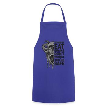 Zombies eat brains Don't worry, you're safe - Cooking Apron - royal blue - Front - AI Model Male 185 dark (185cm)