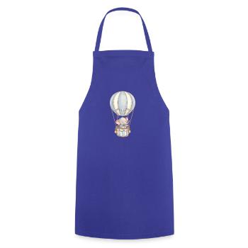 Bébé éléphant en montgolfière bleu - Tablier de cuisine - bleu royal - Devant - AI Model Male 185 dark (185cm)
