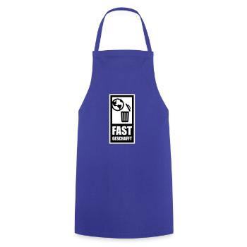 fast geschafft - Kochschürze - Royalblau - Vorne - AI Model Male 185 dark (185cm)