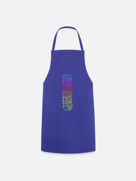 Regenbogenschnecken-Neon - Kochschürze - Royalblau