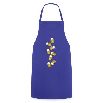 Icône en verre de bière - Tablier de cuisine - bleu royal - Devant - AI Model Male 185 dark (185cm)