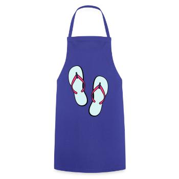 flip flops sommer beach strand party - Kochschürze - Royalblau - Vorne - AI Model Male 185 dark (185cm)