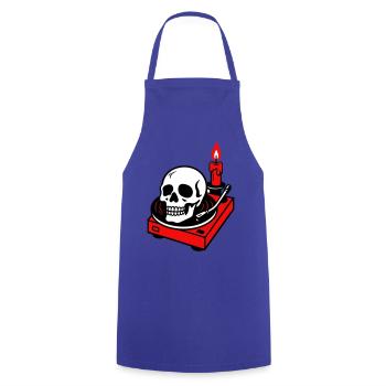 Black metal - Cooking Apron - royal blue - Front - AI Model Male 185 dark (185cm)