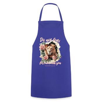 Versets bibliques Lion chrétien - Tablier de cuisine - bleu royal - Devant - AI Model Male 185 dark (185cm)