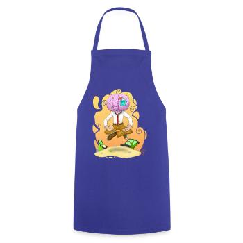 Mindful Brain Meditating Wealth - Cooking Apron - royal blue - Front - AI Model Male 185 dark (185cm)