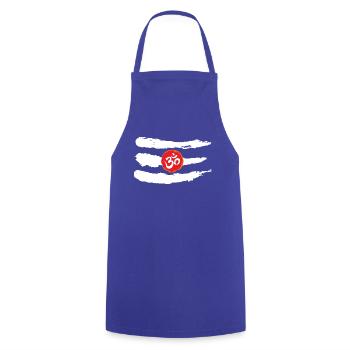 Third Eye Shiva OM White Theme - Cooking Apron - royal blue - Front - AI Model Male 185 dark (185cm)