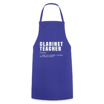 Clarinette clarinette professeur T-shirt cadeau - Tablier de cuisine - bleu royal - Devant - AI Model Male 185 dark (185cm)
