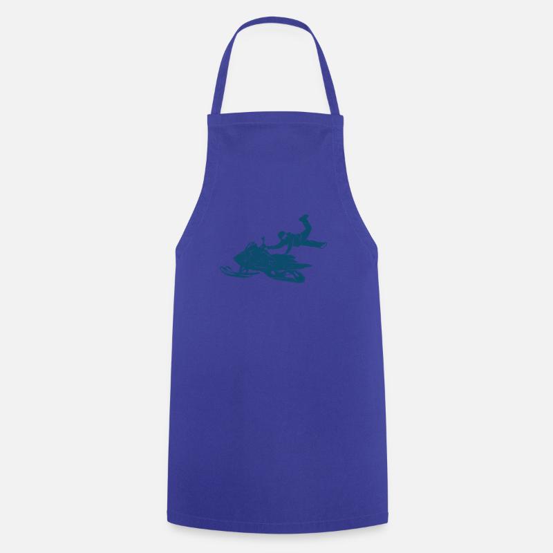 Snowmobile Snowmobiling sled motor sled - Cooking Apron - royal blue