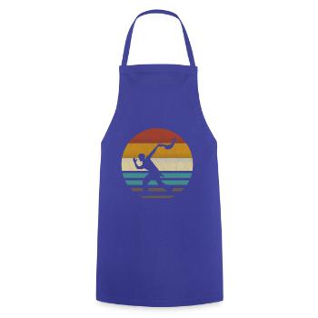 Jai Alai Sports Retro vintage Cesta-Punta, Pelota - Cooking Apron - royal blue - Front - AI Model Male 185 dark (185cm)