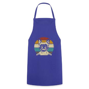 French Bulldog French Bulldog retro - Cooking Apron - royal blue - Front - AI Model Male 185 dark (185cm)