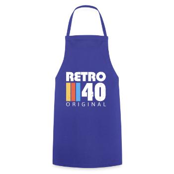Anniversaire des années 1940 né dans les années 1940 rétro Vintage - Tablier de cuisine - bleu royal - Devant - AI Model Male 185 dark (185cm)