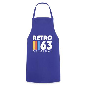 1963 Anniversaire Né En 1963 Rétro Vintage - Tablier de cuisine - bleu royal - Devant - AI Model Male 185 dark (185cm)
