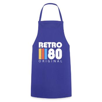 1980 Birthday Born In 1980 Retro Vintage - Cooking Apron - royal blue - Front - AI Model Male 185 dark (185cm)