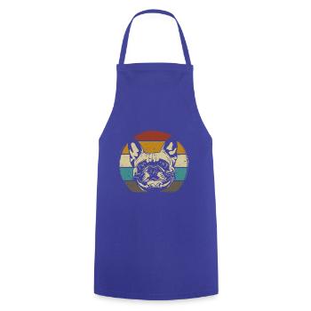 French Bulldog French Bulldog retro - Cooking Apron - royal blue - Front - AI Model Male 185 dark (185cm)