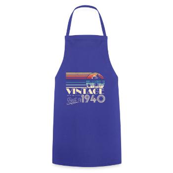 Anniversaire des années 1940 né dans les années 1940 rétro Vintage - Tablier de cuisine - bleu royal - Devant - AI Model Male 185 dark (185cm)
