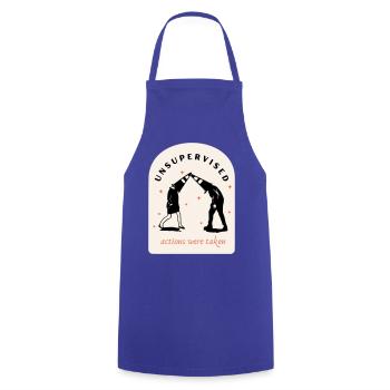 Unsupervised Actions - Cooking Apron - royal blue - Front - AI Model Male 185 dark (185cm)