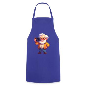 Grandpa takes pictures - Cooking Apron - royal blue - Front - AI Model Male 185 dark (185cm)