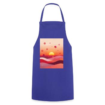 Sonnenuntergang am Meer - Kochschürze - Royalblau - Vorne - AI Model Male 185 dark (185cm)