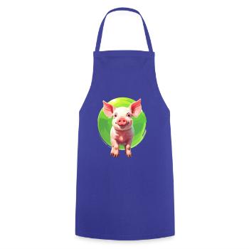 A piggy - Cooking Apron - royal blue - Front - AI Model Male 185 dark (185cm)