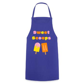 Sweet Scoops Pop Art - Kochschürze - Royalblau - Vorne - AI Model Male 185 dark (185cm)