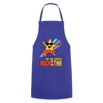 Sei ein echter Rock-Star Lustiges Stern Shirt - Kochschürze - Royalblau - Vorne - AI Model Male 185 dark (185cm)