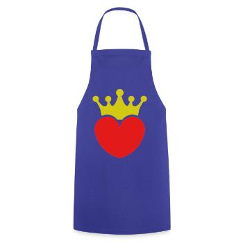 Cœur avec couronne - Tablier de cuisine - bleu royal - Devant - AI Model Male 185 dark (185cm)