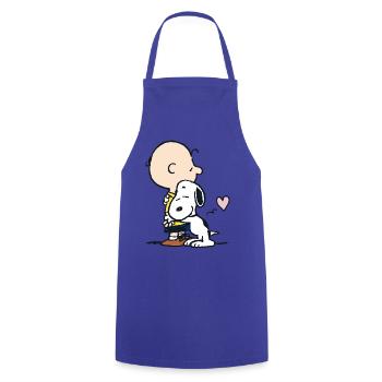 Peanuts Snoopy Umarmt Charlie Brown - Kochschürze - Royalblau - Vorne - AI Model Male 185 dark (185cm)