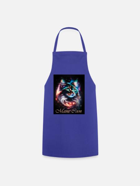 Main Coon Nebula - Fantasy Weltall Katze - Kochschürze - Royalblau