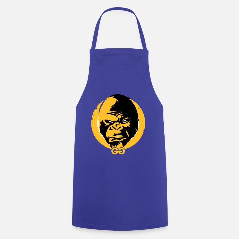 Grosse tête de gorille sombre - Tablier de cuisine - bleu royal