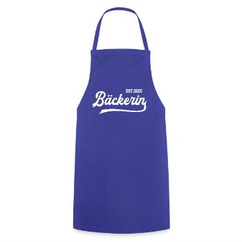 Bäckerin est 2025 Beruf Bäcker Bäckerei Azubi - Kochschürze - Royalblau - Vorne - AI Model Male 185 dark (185cm)