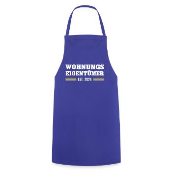 Wohnungseigentümer 2024 Eigene Wohnung Immobilie - Kochschürze - Royalblau - Vorne - AI Model Male 185 dark (185cm)