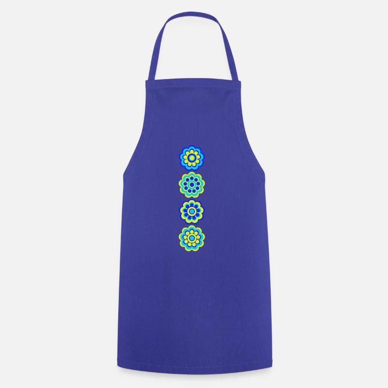 Blue Flowers - Cooking Apron - royal blue