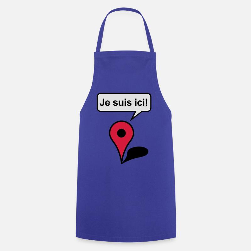 I am here! Google Maps - Cooking Apron - royal blue