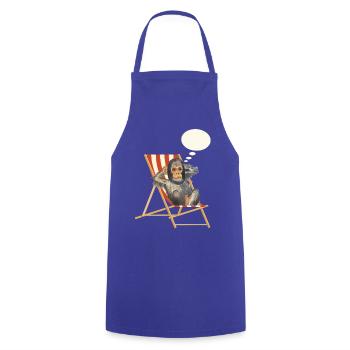 Transat de vacances Monkey Dream - Tablier de cuisine - bleu royal - Devant - AI Model Male 185 dark (185cm)
