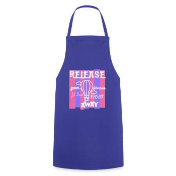 Laissez vos inquiétudes flotter - Tablier de cuisine - bleu royal - Devant - AI Model Male 185 dark (185cm)