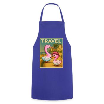 Affiche de voyage Canards et Oies - Tablier de cuisine - bleu royal - Devant - AI Model Male 185 dark (185cm)