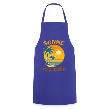 Sun instead of shift work, holidays Travel Beach - Cooking Apron - royal blue - Front - AI Model Male 185 dark (185cm)