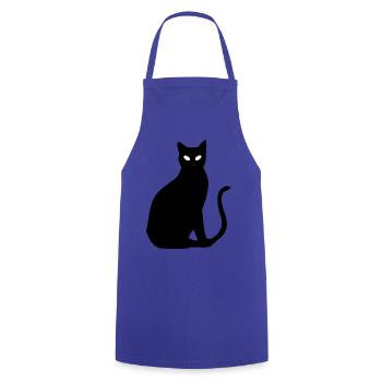 schwarze Katze Silhouette Geschenk Katzenliebhaber - Kochschürze - Royalblau - Vorne - AI Model Male 185 dark (185cm)