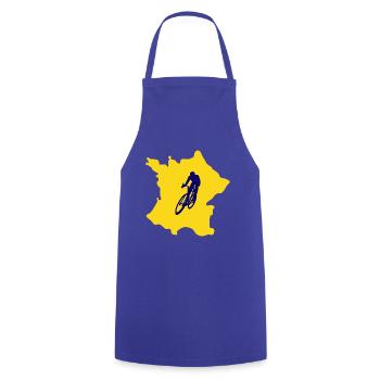 Carte France avec conception vélo – cycliste - Tablier de cuisine - bleu royal - Devant - AI Model Male 185 dark (185cm)