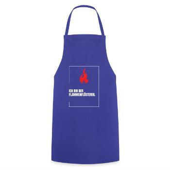 Flame Whisperer – Barbecue Shirt for Real Guys - Cooking Apron - royal blue - Front - AI Model Male 185 dark (185cm)