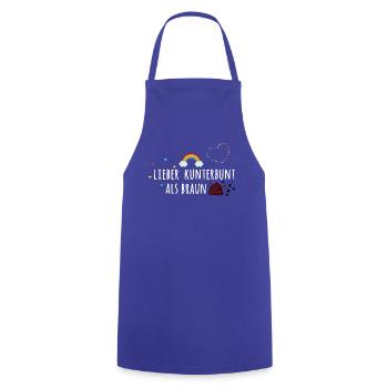 Plutôt hétéroclite, au lieu de brun, anti AfD, coloré - Tablier de cuisine - bleu royal - Devant - AI Model Male 185 dark (185cm)