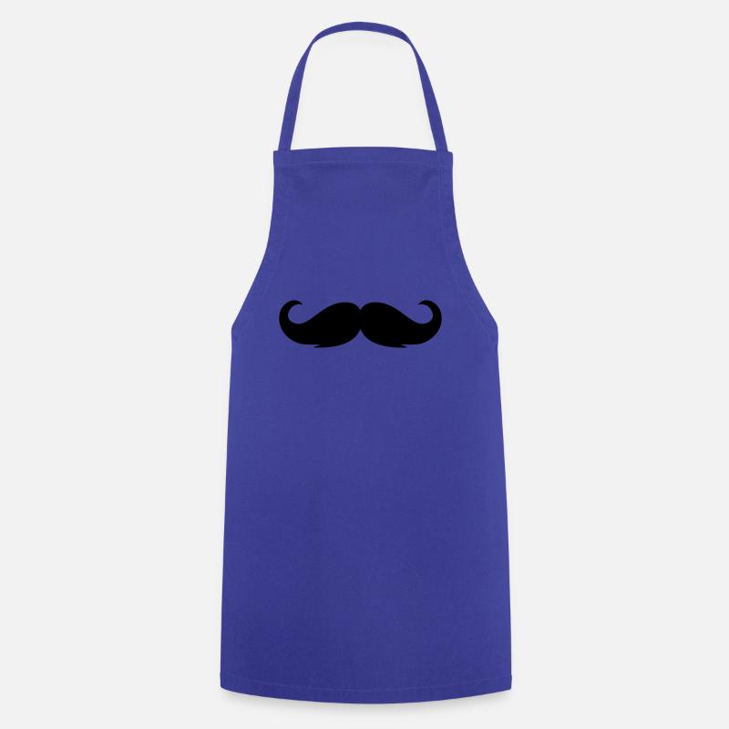 Moustache - Cooking Apron - royal blue