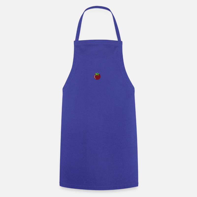 Tomate bestickt - Kochschürze - Royalblau