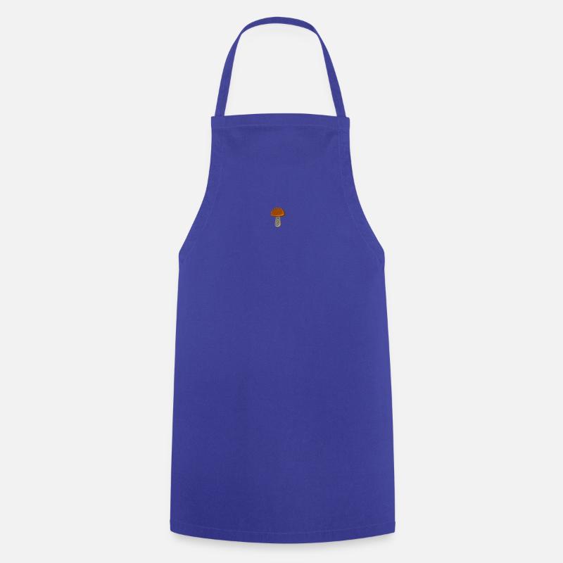 Champignon brodé - Tablier de cuisine - bleu royal