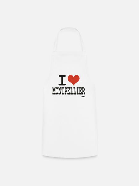 i love Montpellier - couleurs personnalisables - Tablier de cuisine - blanc