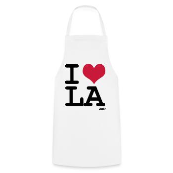 i love la - los angeles by wam - Cooking Apron - white - Front - AI Model Male 185 dark (185cm)