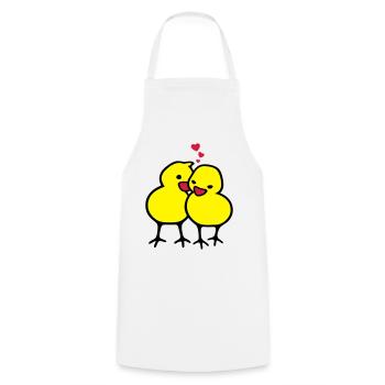 chicks in love (c) - Cooking Apron - white - Front - AI Model Male 185 dark (185cm)