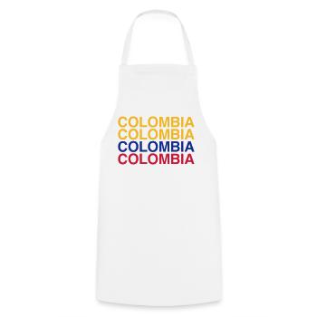 KOLUMBIEN Colombian Flag - COLOMBIA - Kochschürze - Weiß - Vorne - AI Model Male 185 dark (185cm)