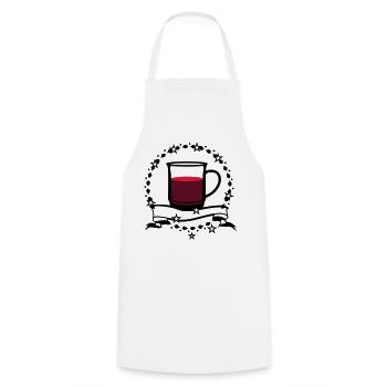 A cup of hot mulled wine - Cooking Apron - white - Front - AI Model Male 185 dark (185cm)