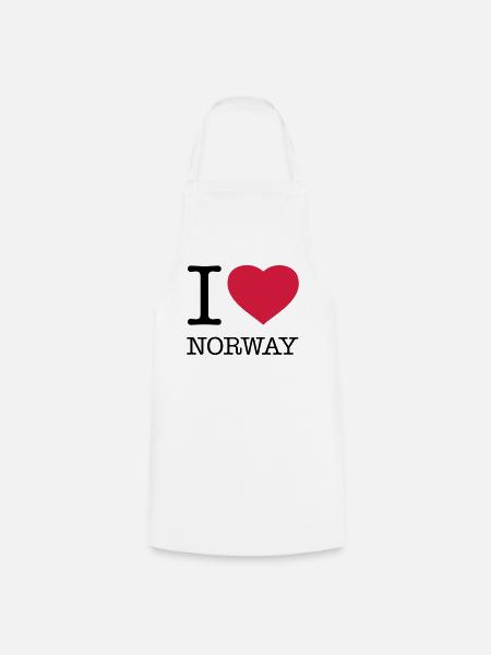 I LOVE NORWAY Norge Norwegen - Kochschürze - Weiß
